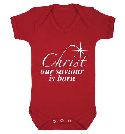 Christ our saviour is born Baby Vest red 18-24 months