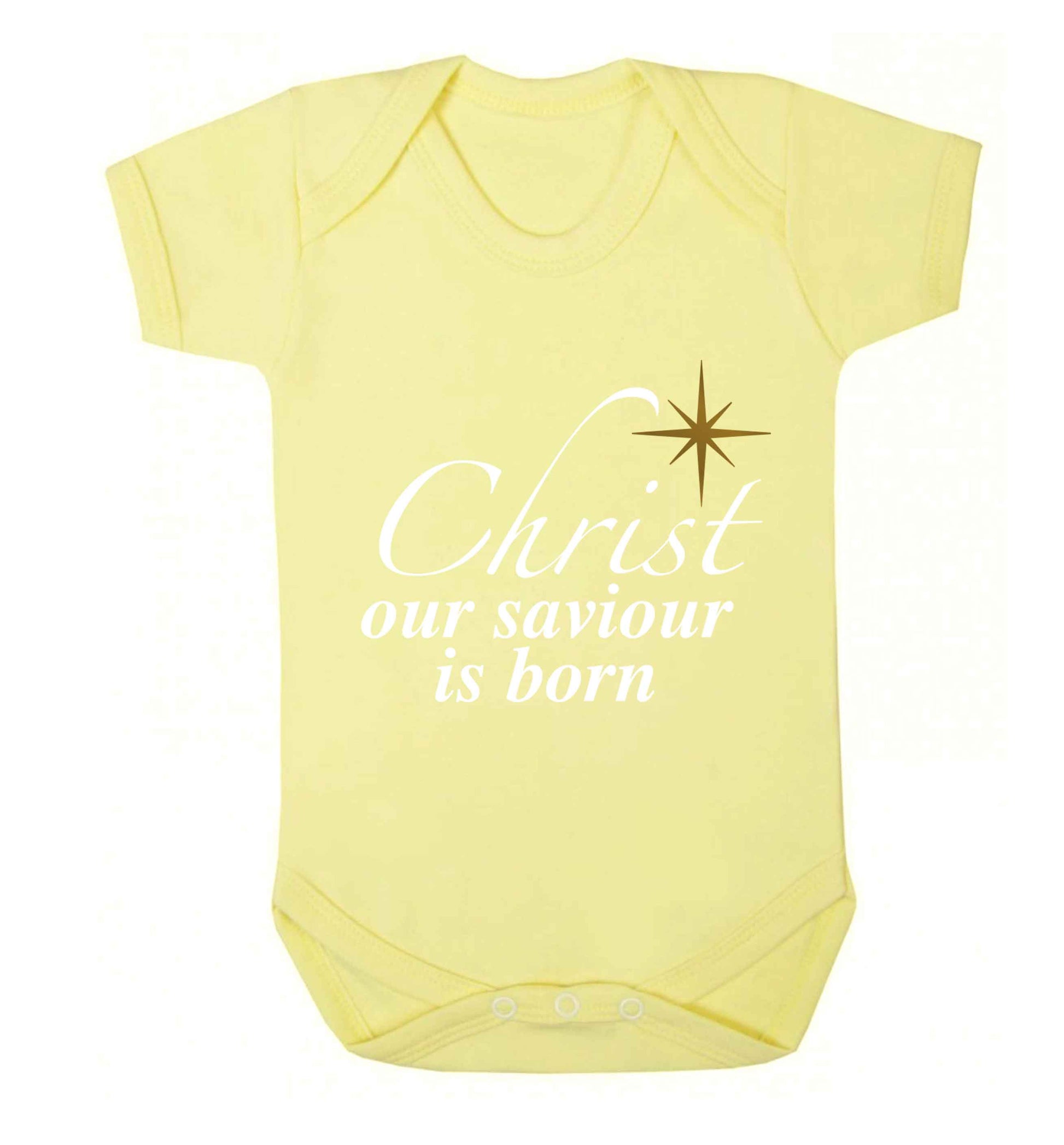 Christ our saviour is born Baby Vest pale yellow 18-24 months