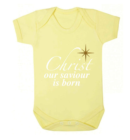 Christ our saviour is born Baby Vest pale yellow 18-24 months