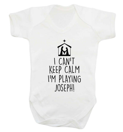 I can't keep calm I'm playing Joseph Baby Vest white 18-24 months