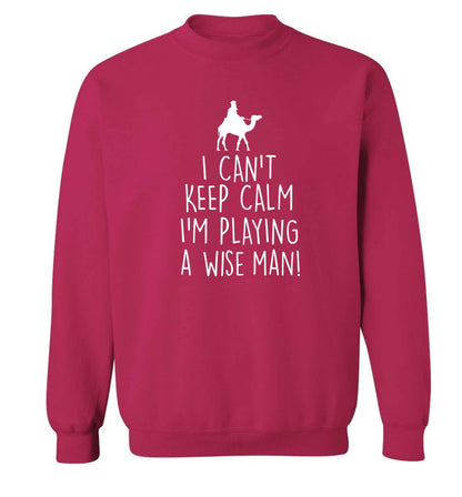 I can't keep calm I'm playing a wiseman Adult's unisex pink Sweater 2XL