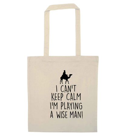 I can't keep calm I'm playing a wiseman natural tote bag
