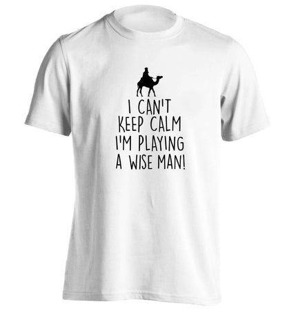 I can't keep calm I'm playing a wiseman adults unisex white Tshirt 2XL