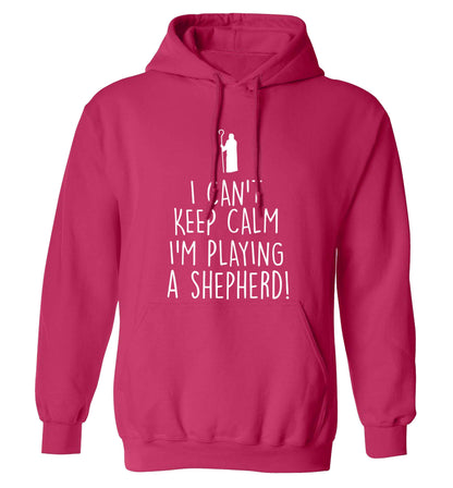 I can't keep calm I'm playing a shepherd adults unisex pink hoodie 2XL
