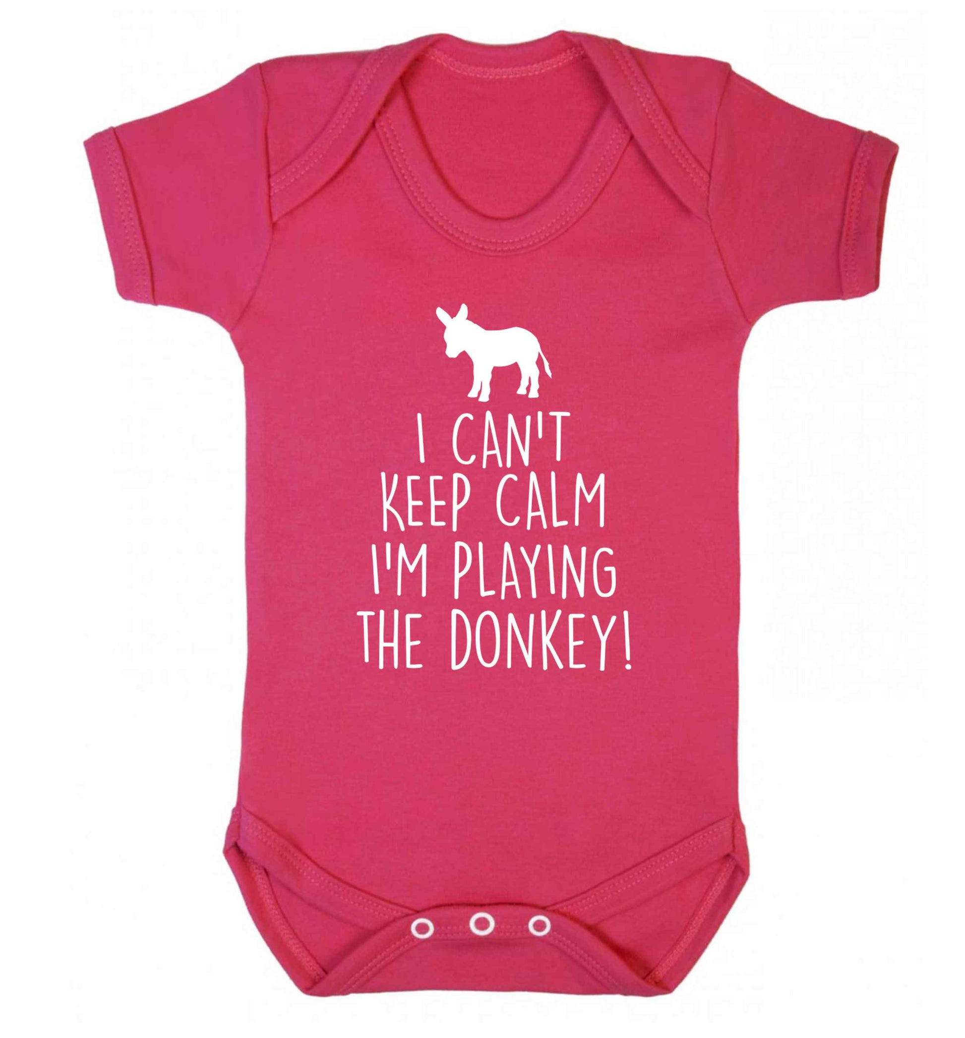 I can't keep calm I'm playing the donkey! Baby Vest dark pink 18-24 months