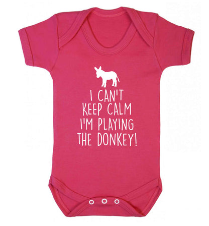 I can't keep calm I'm playing the donkey! Baby Vest dark pink 18-24 months