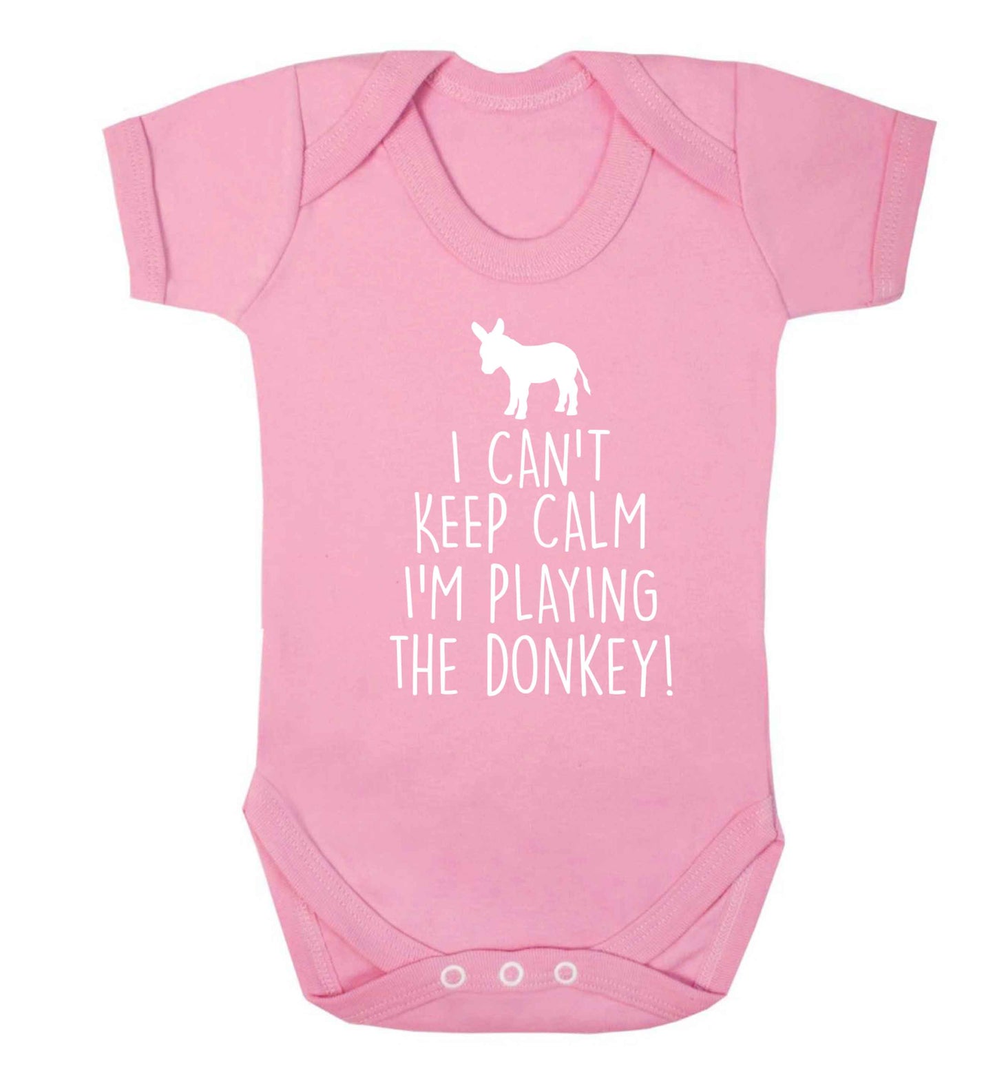 I can't keep calm I'm playing the donkey! Baby Vest pale pink 18-24 months