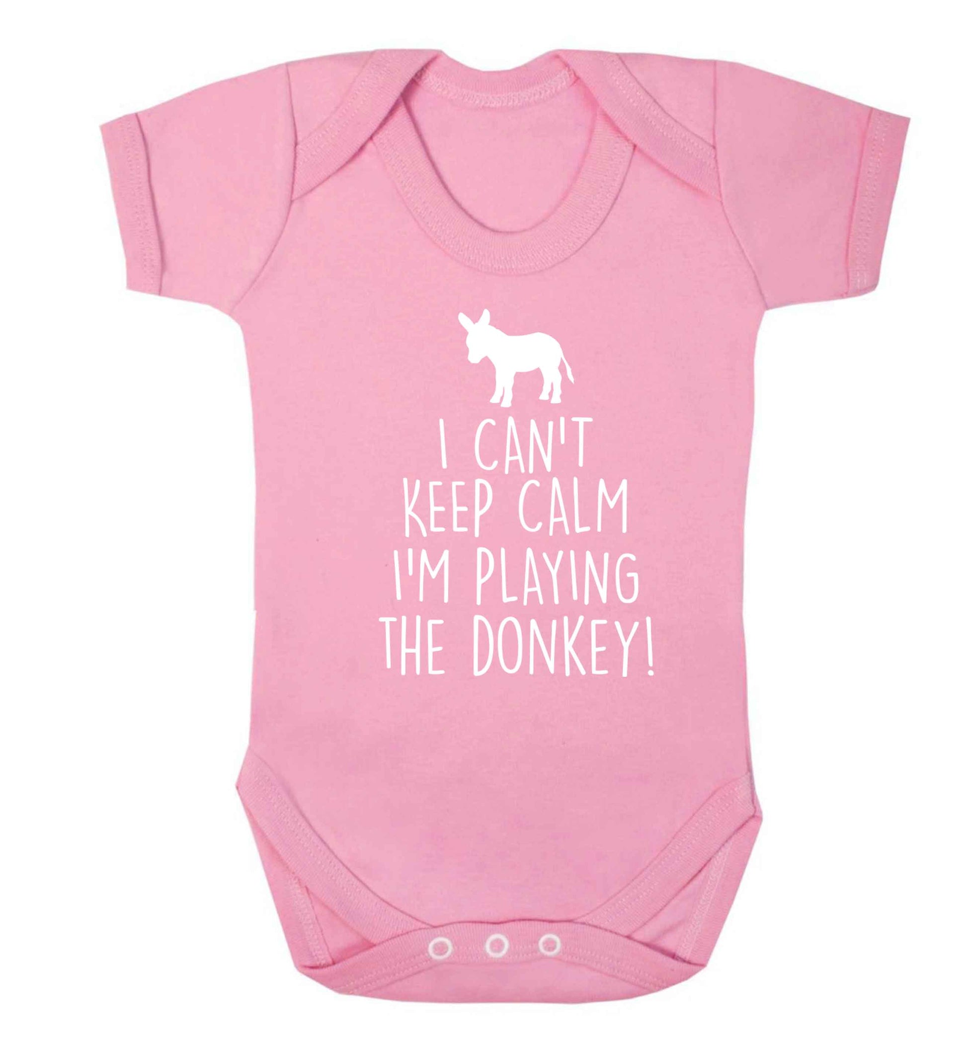 I can't keep calm I'm playing the donkey! Baby Vest pale pink 18-24 months