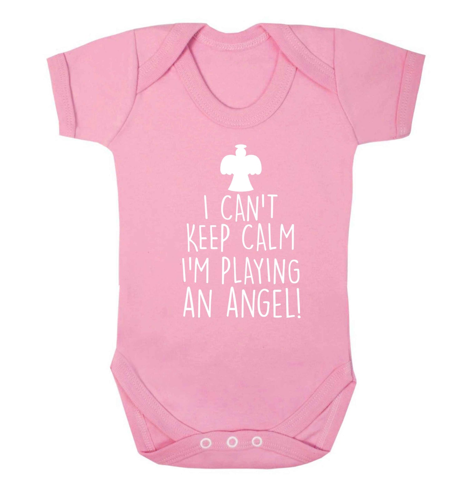 I can't keep calm I'm playing an angel! Baby Vest pale pink 18-24 months