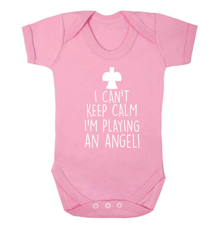 I can't keep calm I'm playing an angel! Baby Vest pale pink 18-24 months
