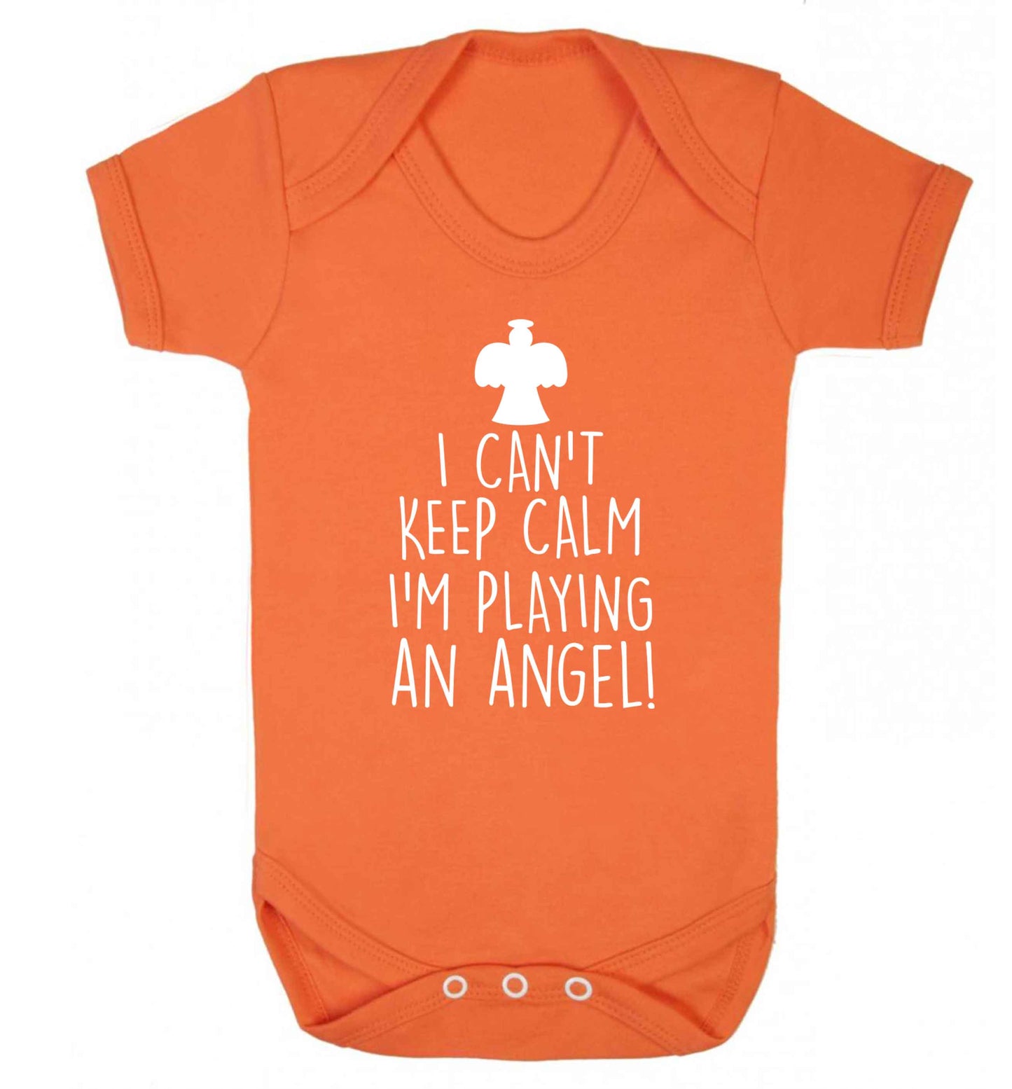 I can't keep calm I'm playing an angel! Baby Vest orange 18-24 months
