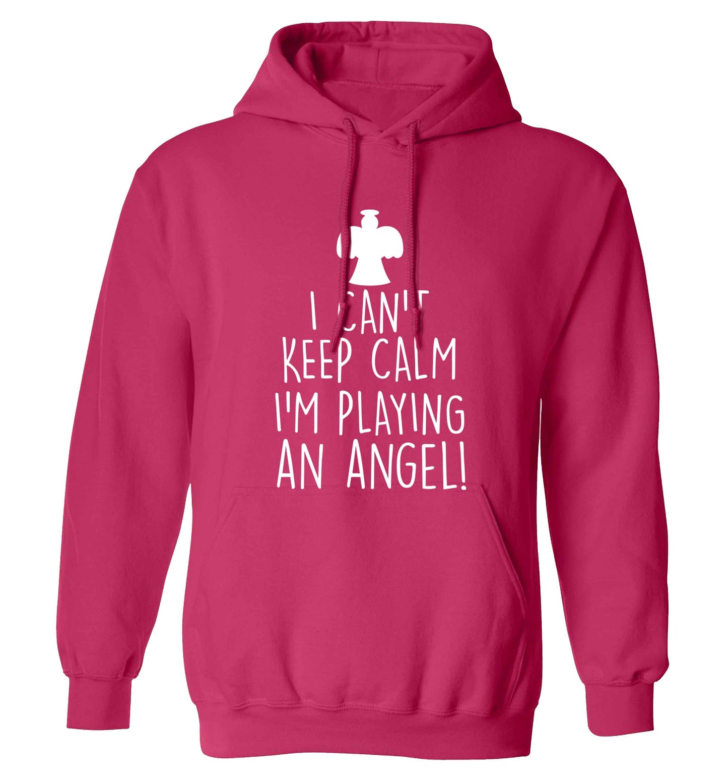 I can't keep calm I'm playing an angel! adults unisex pink hoodie 2XL