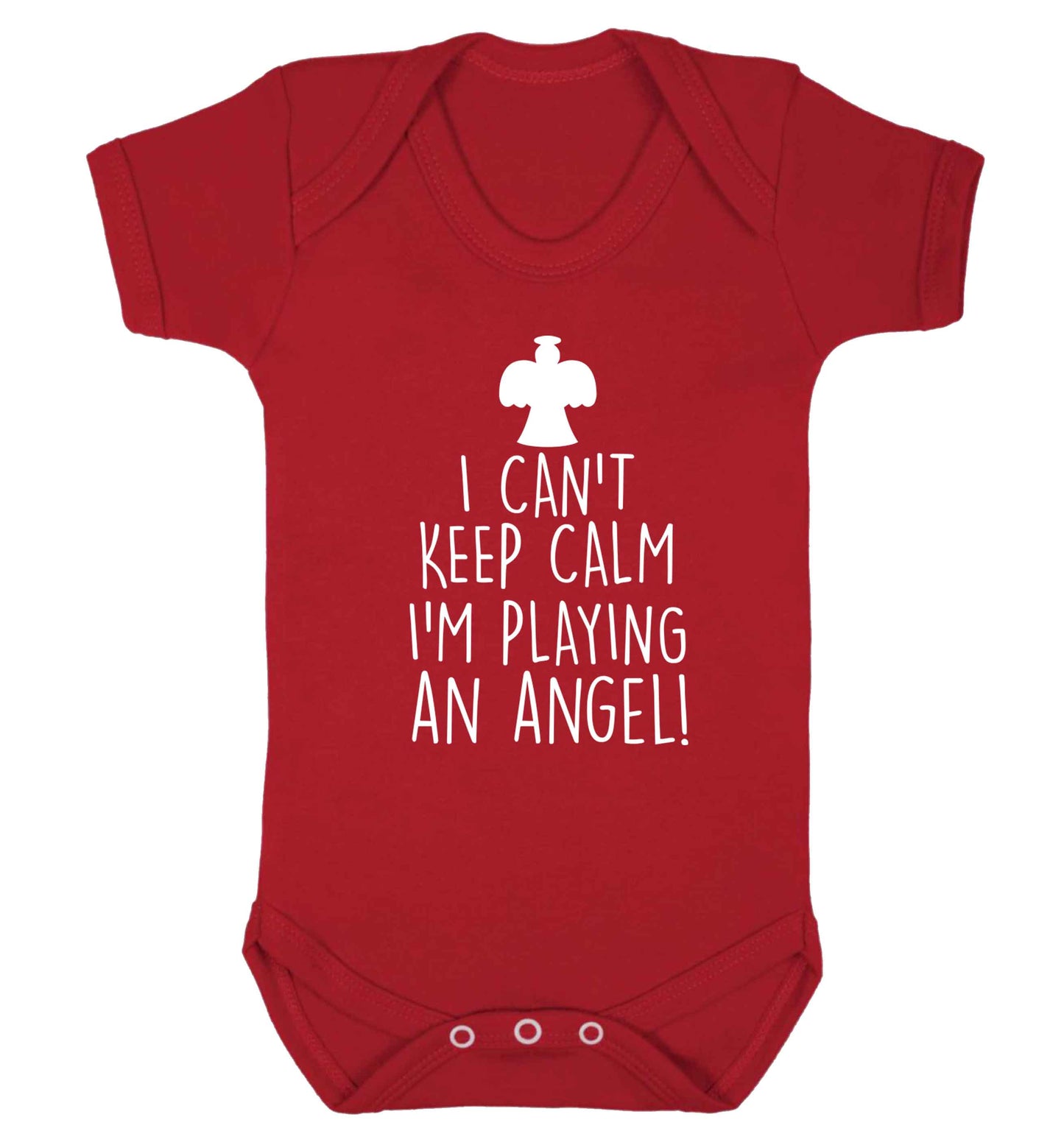I can't keep calm I'm playing an angel! Baby Vest red 18-24 months