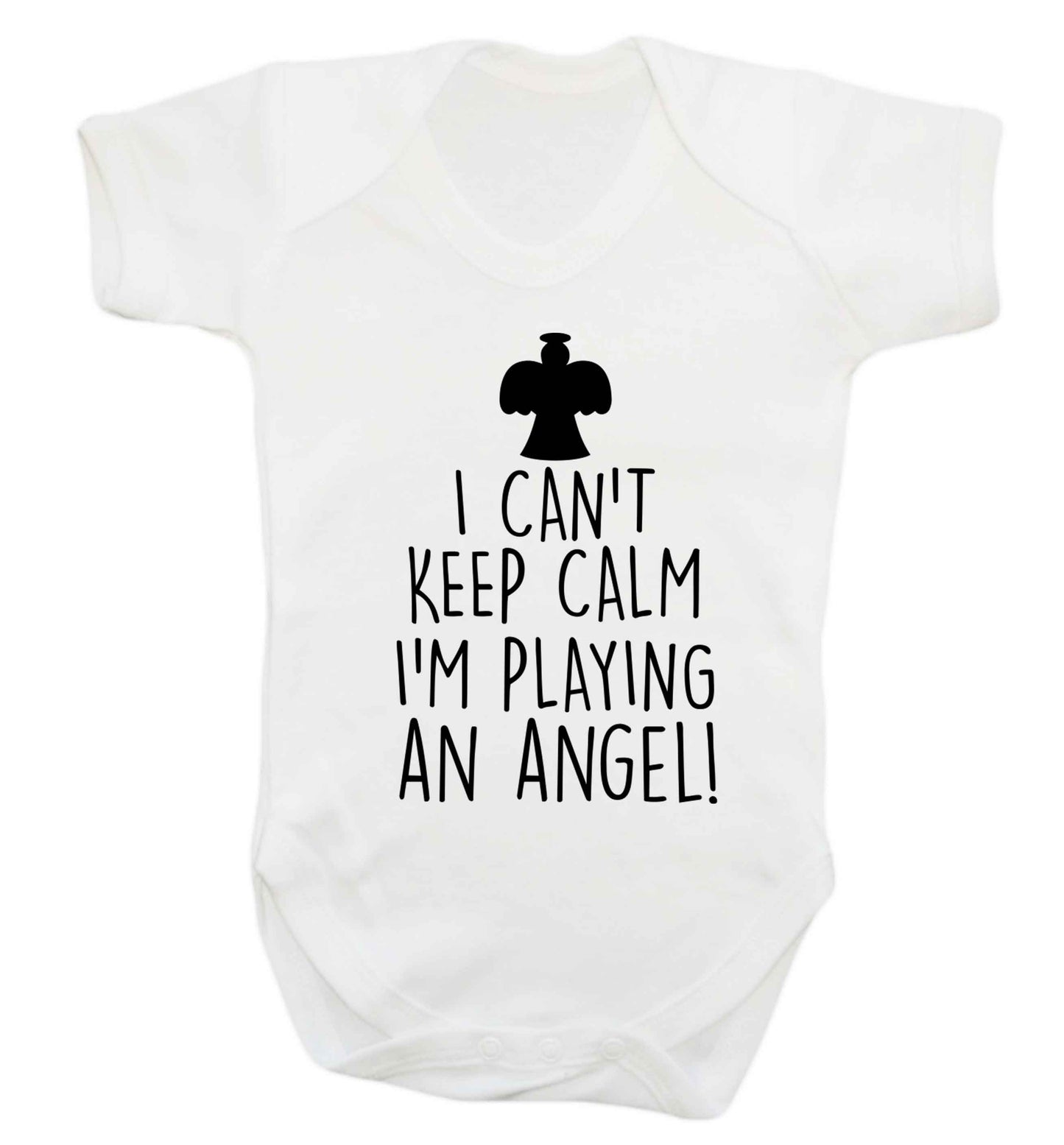 I can't keep calm I'm playing an angel! Baby Vest white 18-24 months