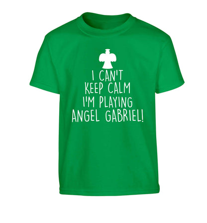 I can't keep calm I'm playing angel gabriel Children's green Tshirt 12-13 Years