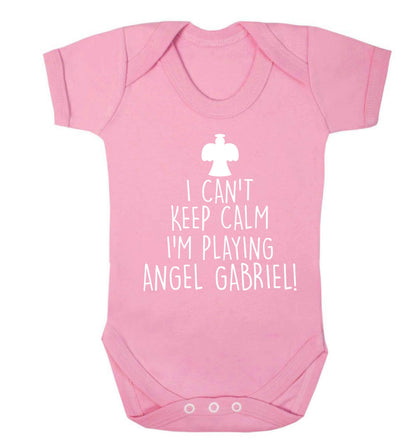 I can't keep calm I'm playing angel gabriel Baby Vest pale pink 18-24 months