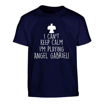 I can't keep calm I'm playing angel gabriel Children's navy Tshirt 12-13 Years