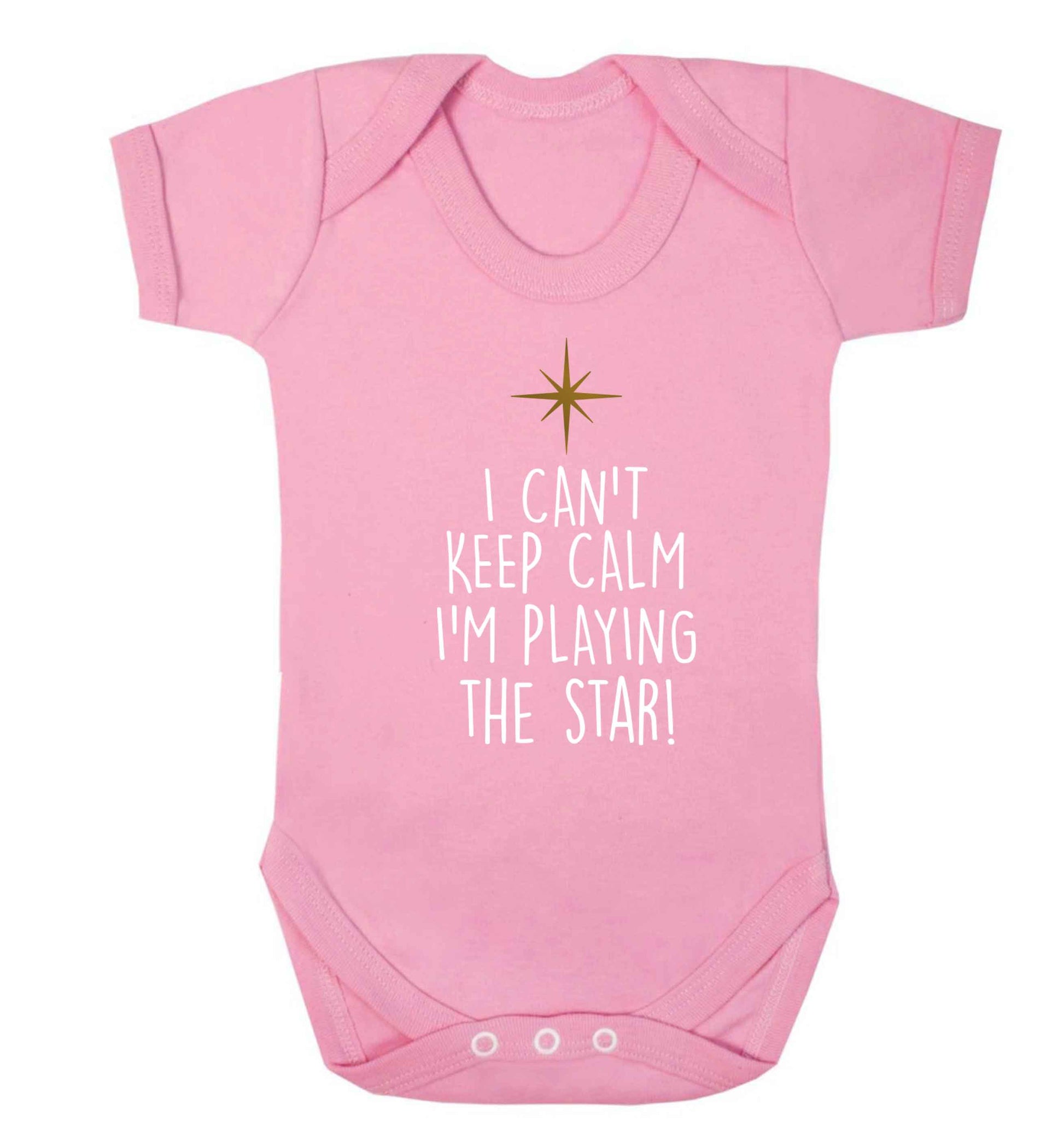 I can't keep calm I'm playing the star! Baby Vest pale pink 18-24 months