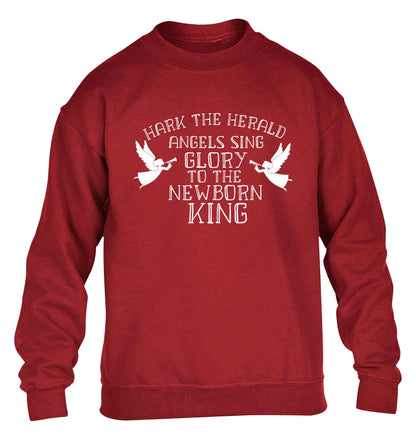 Hark the herold angels sing glory to the newborn king children's grey sweater 12-13 Years