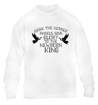 Hark the herold angels sing glory to the newborn king children's white sweater 12-13 Years