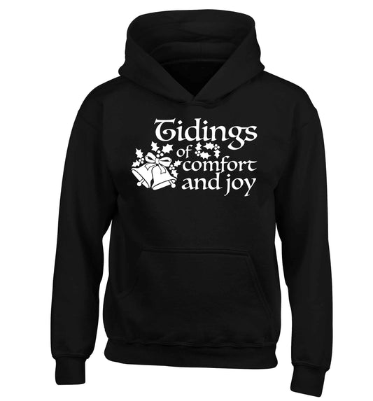 Tidings of comfort and joy children's black hoodie 12-13 Years