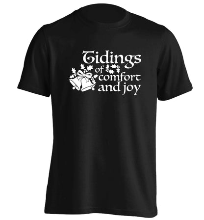 Tidings of comfort and joy adults unisex black Tshirt 2XL