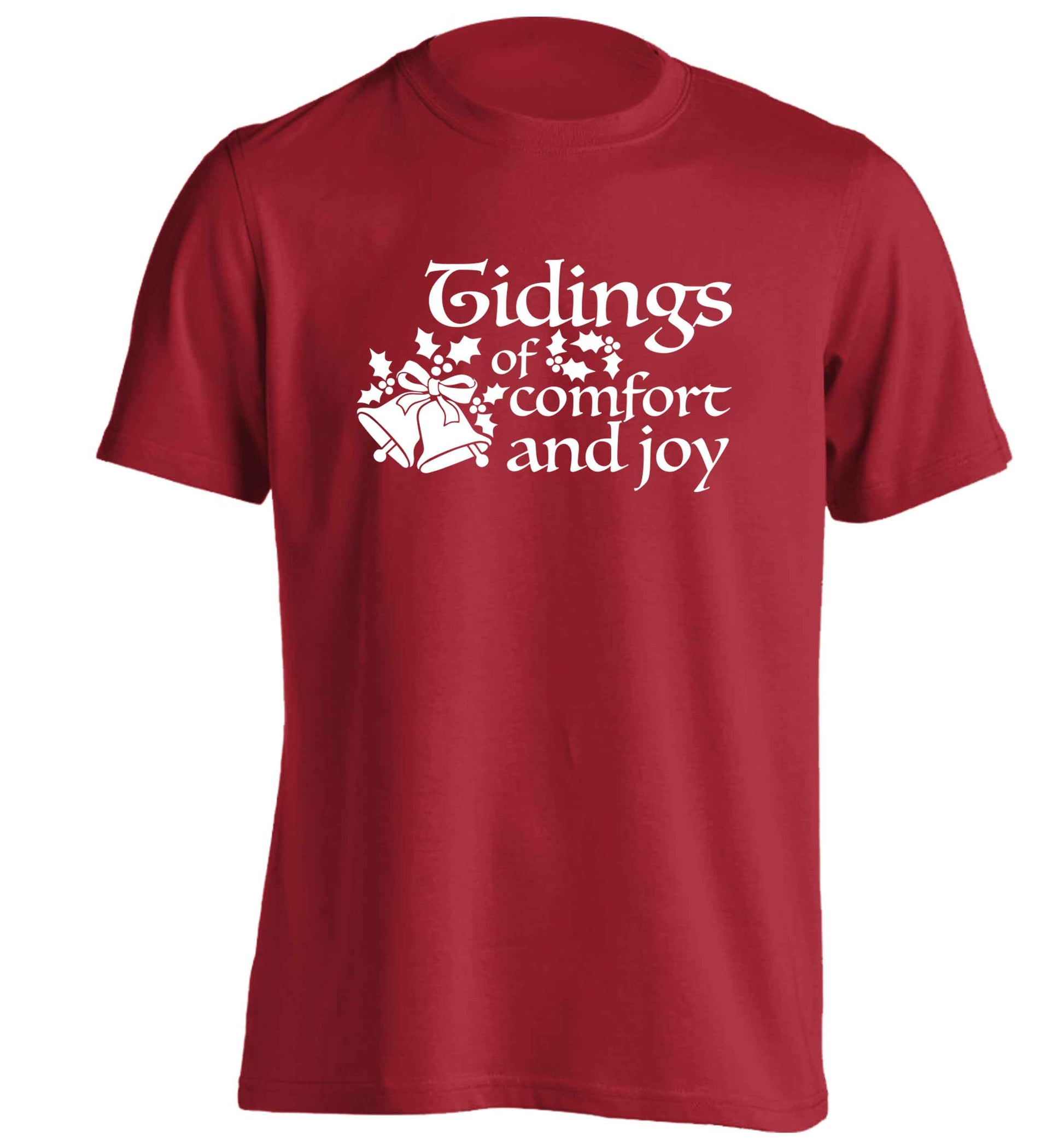 Tidings of comfort and joy adults unisex red Tshirt 2XL