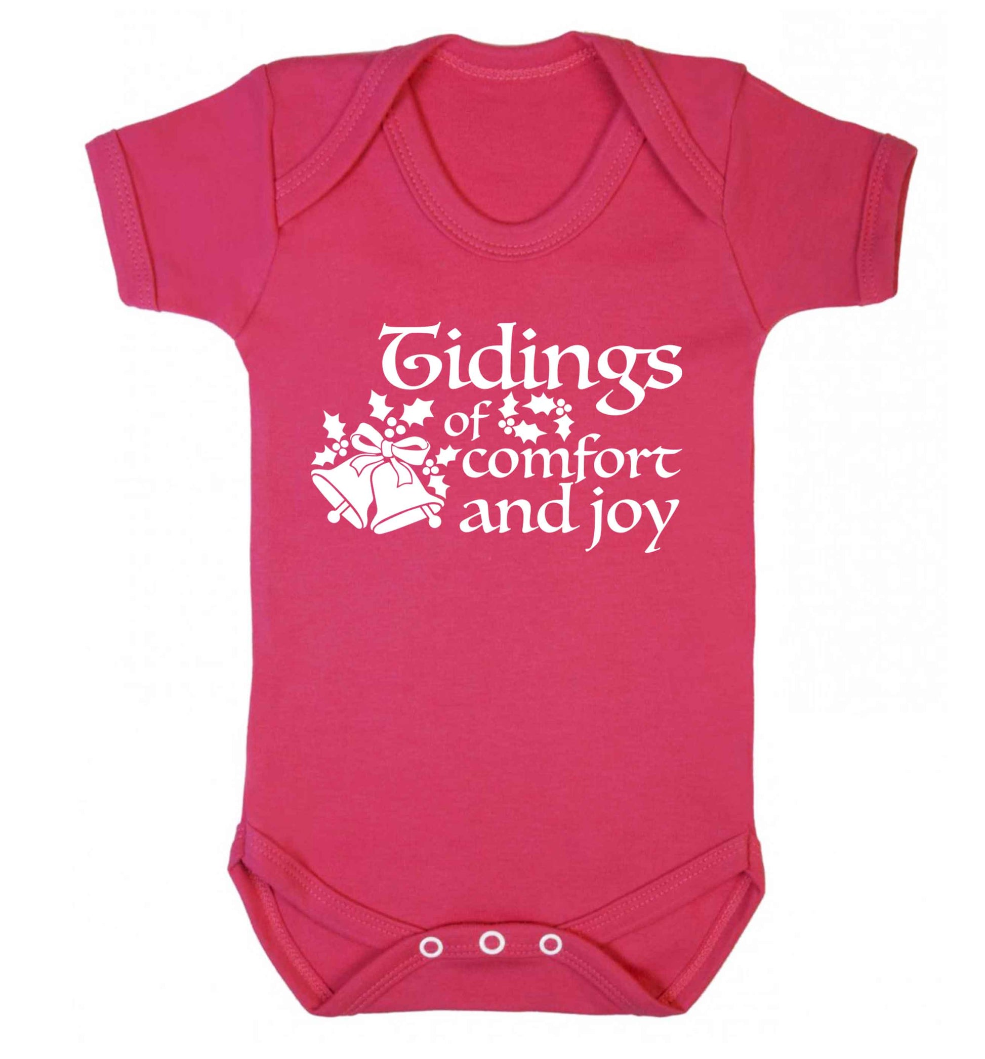 Tidings of comfort and joy Baby Vest dark pink 18-24 months