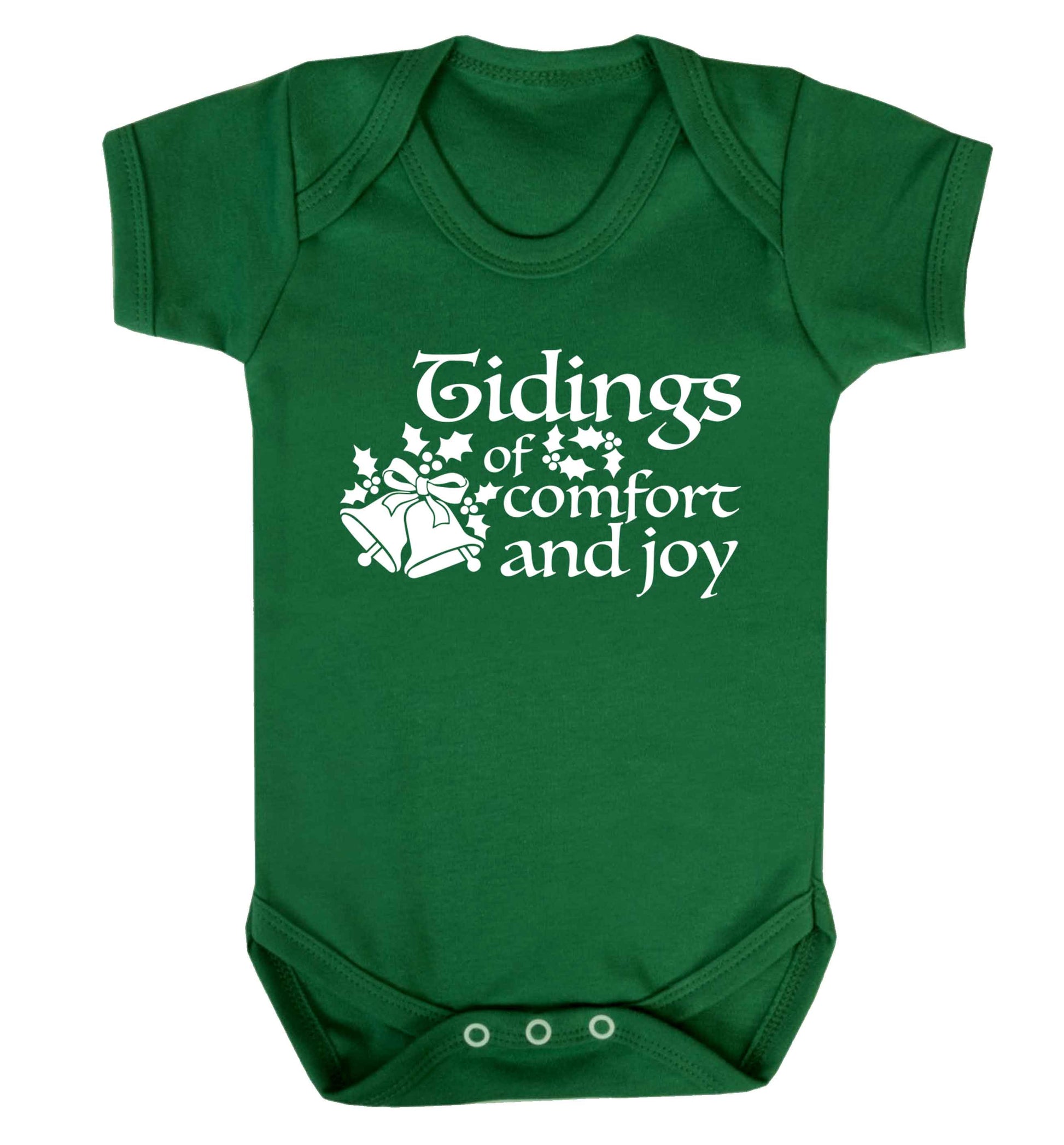 Tidings of comfort and joy Baby Vest green 18-24 months