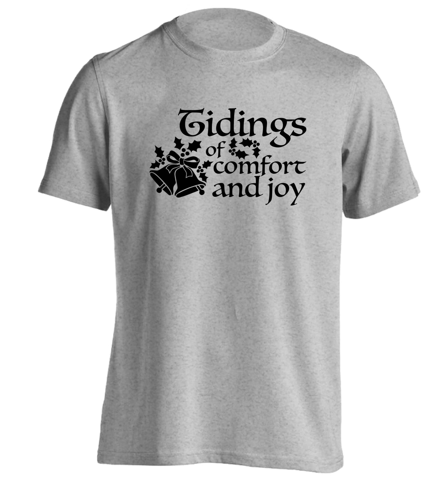 Tidings of comfort and joy adults unisex grey Tshirt 2XL