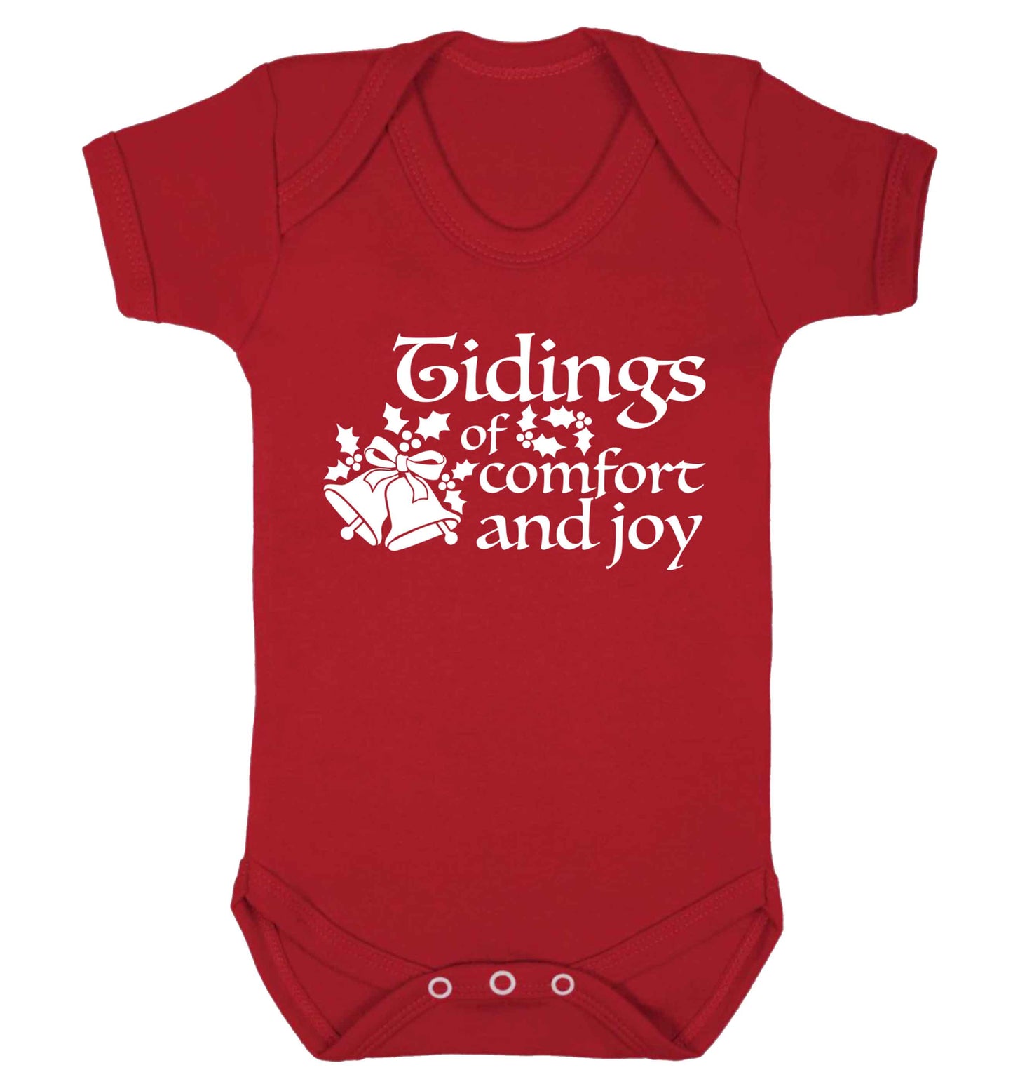 Tidings of comfort and joy Baby Vest red 18-24 months
