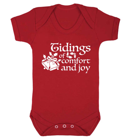 Tidings of comfort and joy Baby Vest red 18-24 months