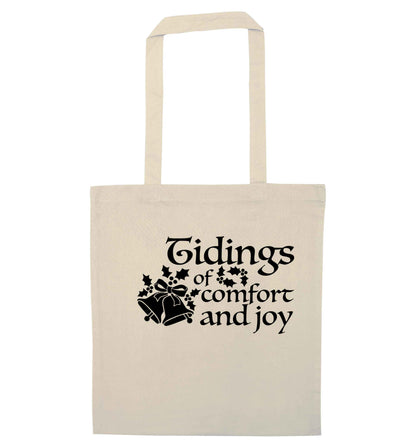 Tidings of comfort and joy natural tote bag