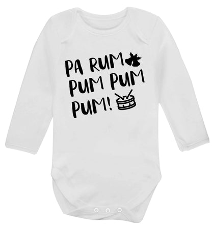 Pa rum pum pum pum! Baby Vest long sleeved white 6-12 months