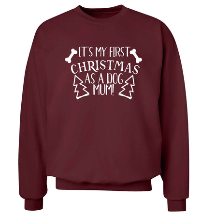 It's my first Christmas as a dog mum! Adult's unisex maroon Sweater 2XL