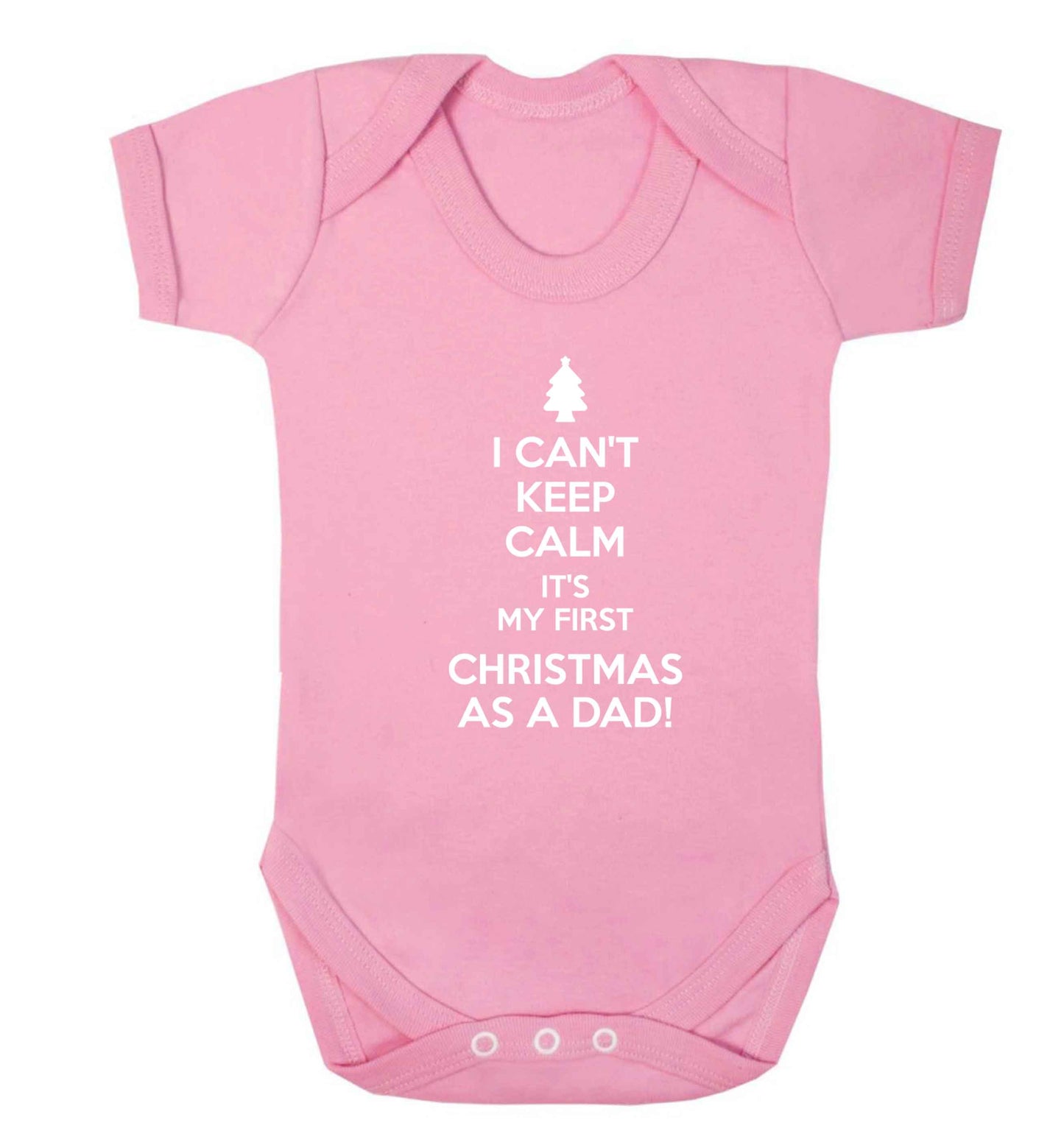 I can't keep calm it's my first Christmas as a dad Baby Vest pale pink 18-24 months