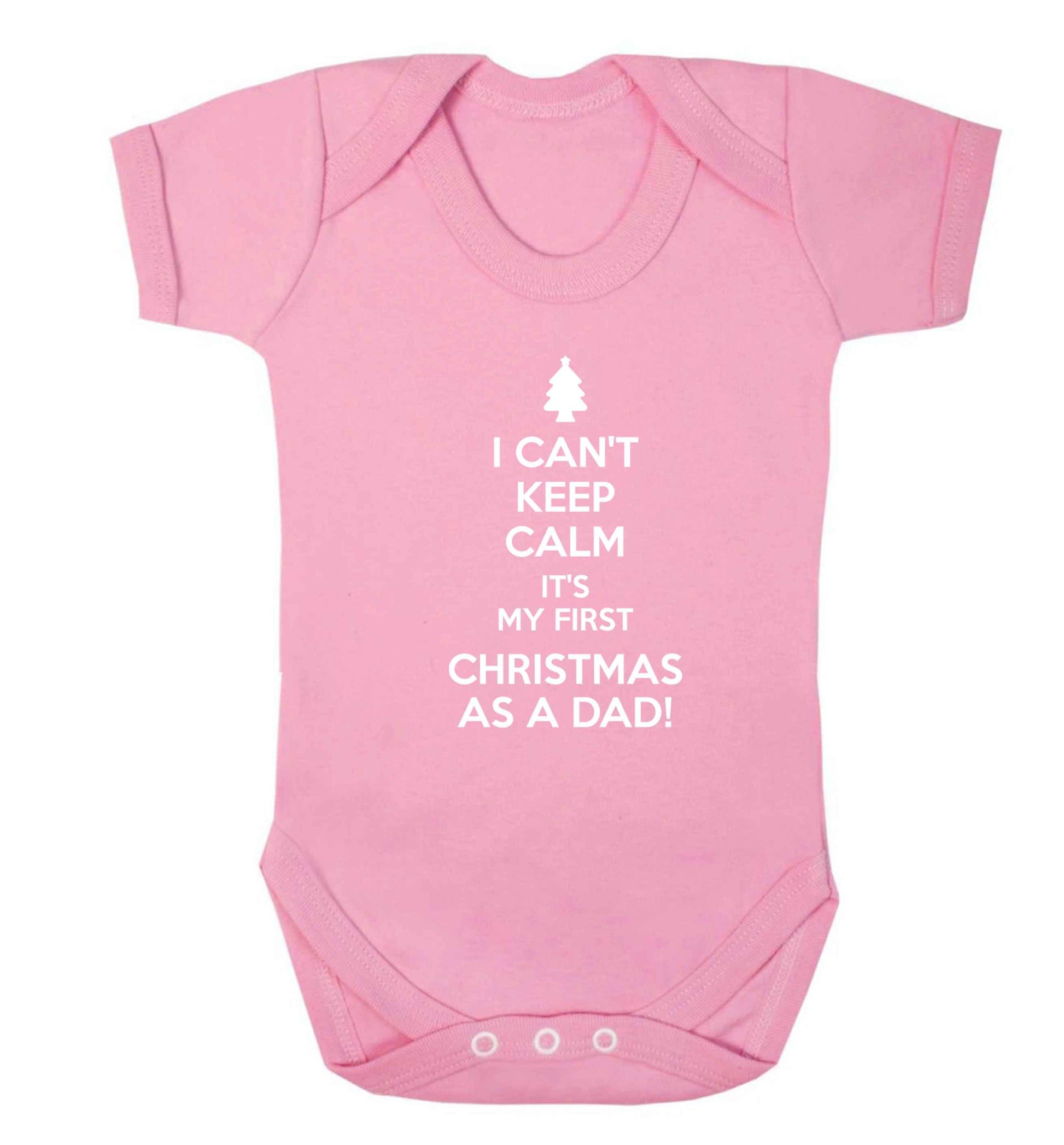 I can't keep calm it's my first Christmas as a dad Baby Vest pale pink 18-24 months