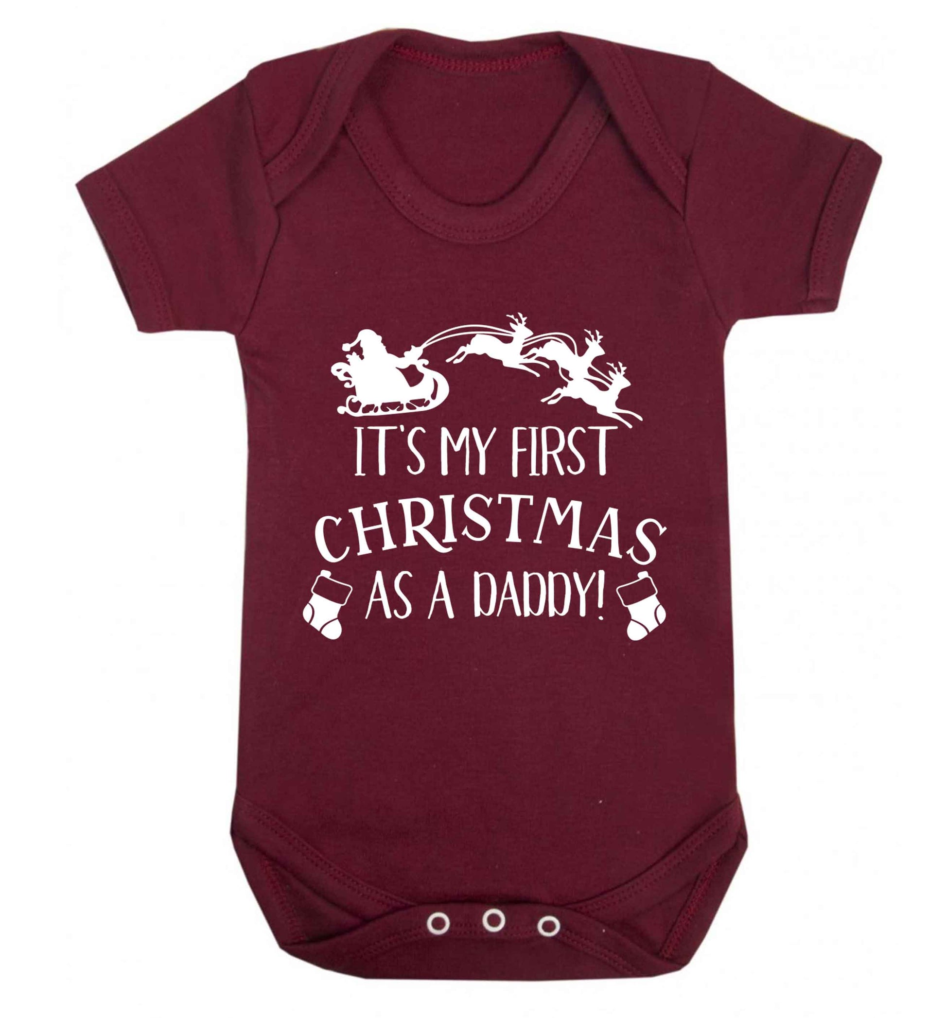 It's my first Christmas as a daddy Baby Vest maroon 18-24 months