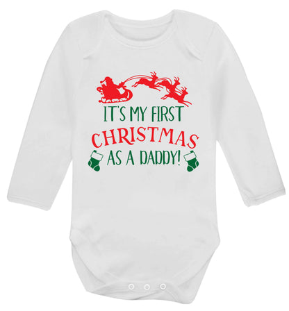 It's my first Christmas as a daddy Baby Vest long sleeved white 6-12 months
