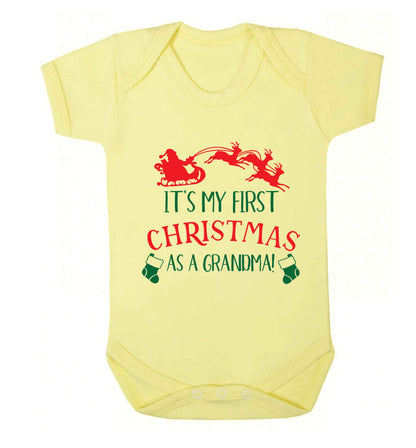 It's my first Christmas as a grandma! Baby Vest pale yellow 18-24 months