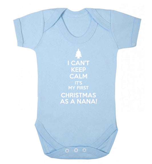 I can't keep calm it's my first Christmas as a nana! Baby Vest pale blue 18-24 months