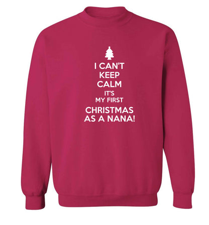 I can't keep calm it's my first Christmas as a nana! Adult's unisex pink Sweater 2XL