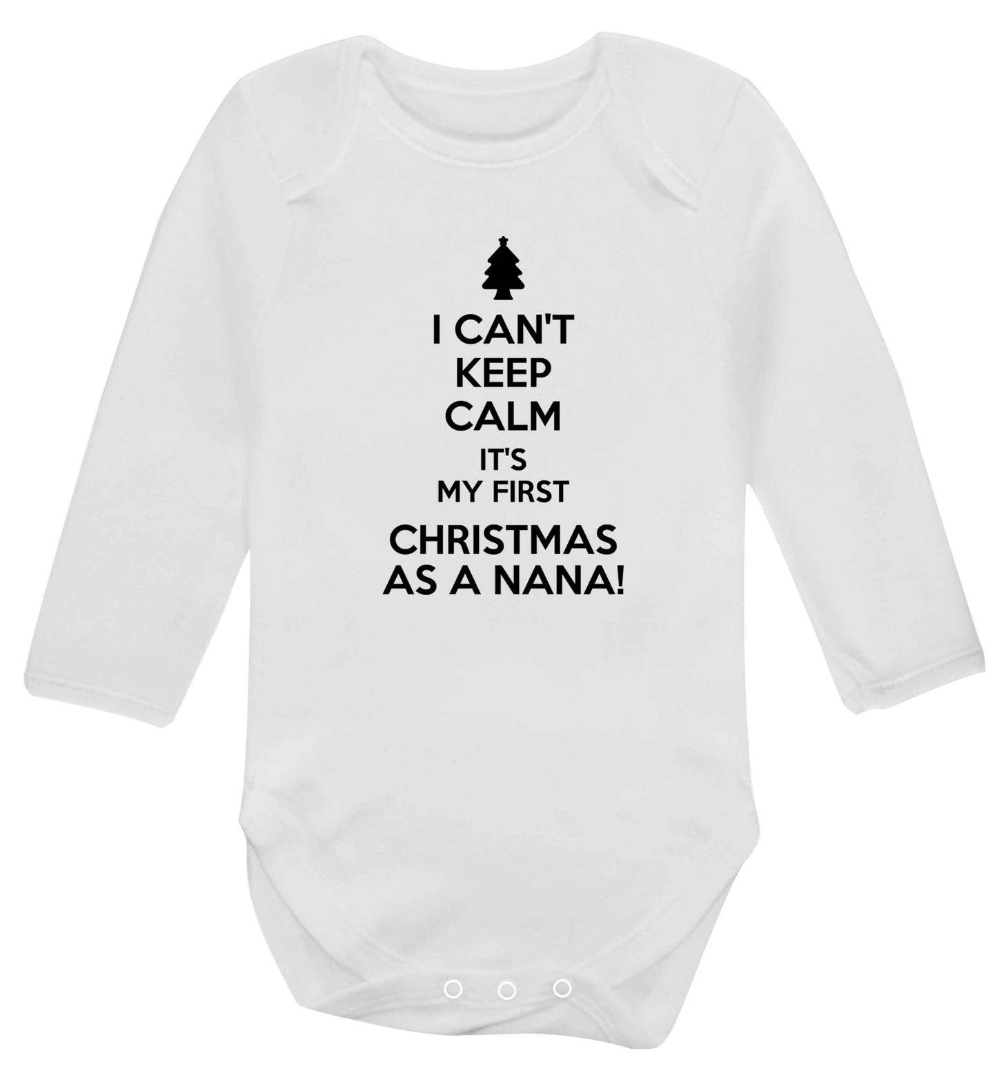 I can't keep calm it's my first Christmas as a nana! Baby Vest long sleeved white 6-12 months