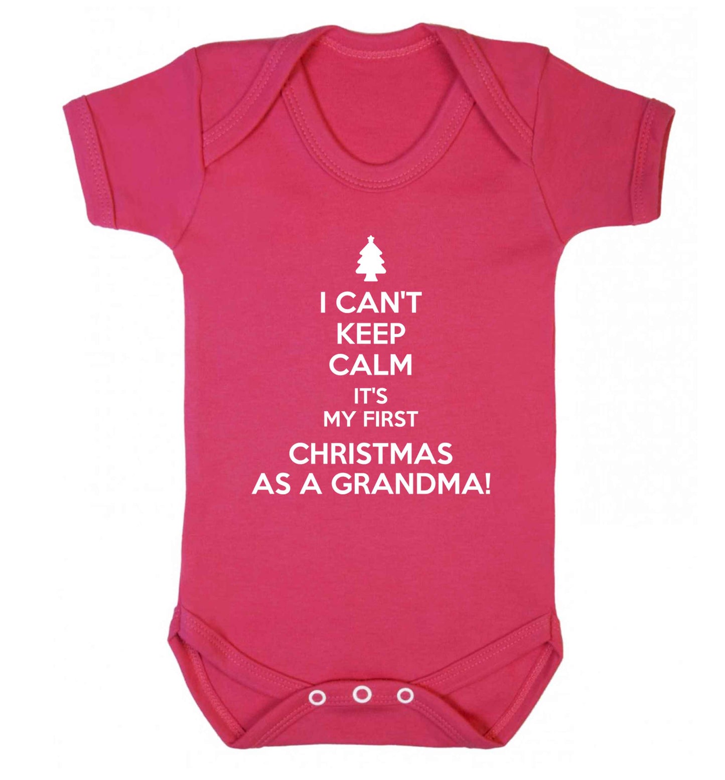I can't keep calm it's my first Christmas as a grandma! Baby Vest dark pink 18-24 months