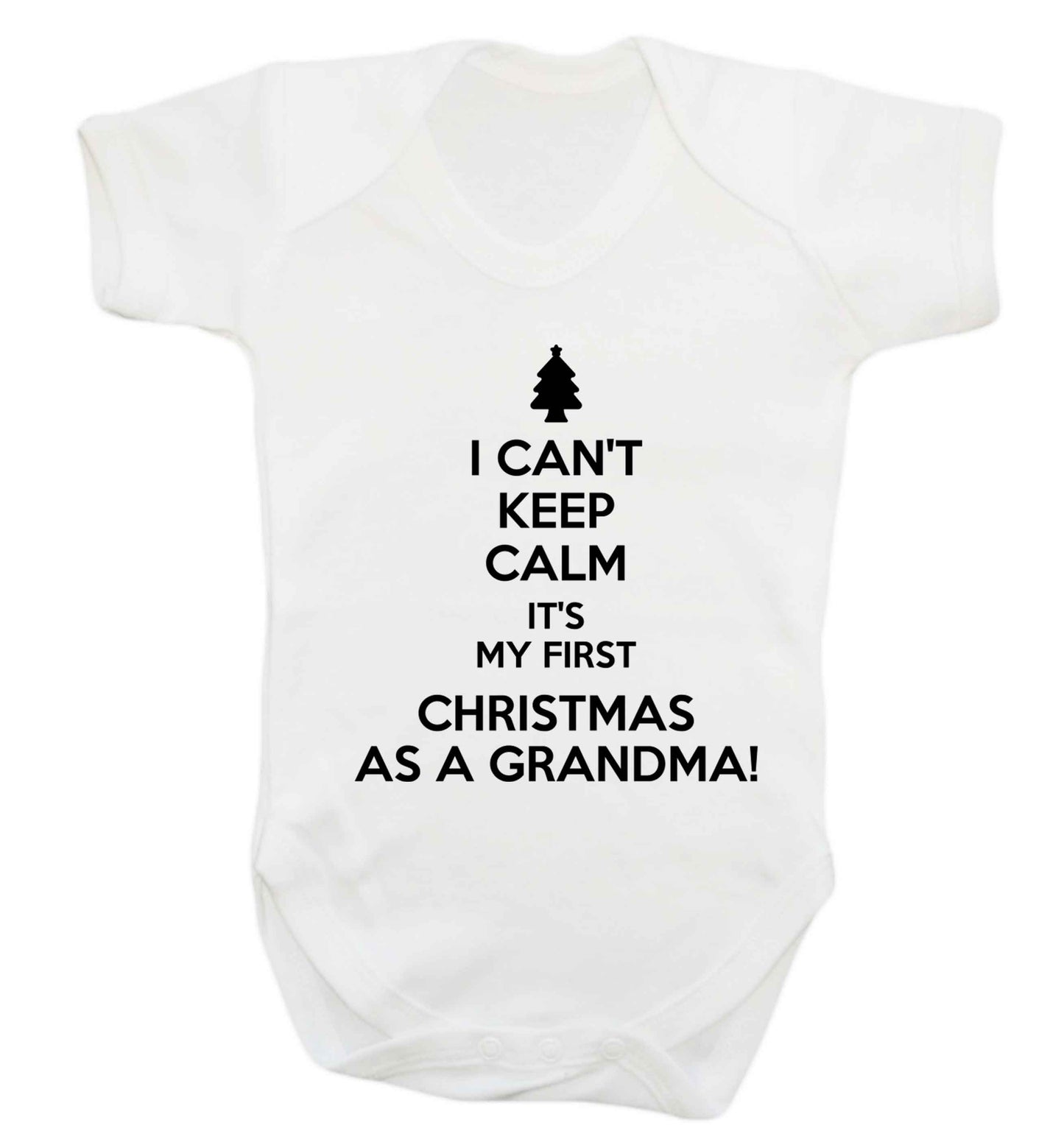 I can't keep calm it's my first Christmas as a grandma! Baby Vest white 18-24 months