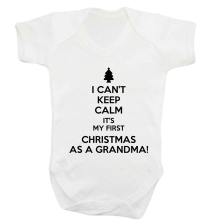 I can't keep calm it's my first Christmas as a grandma! Baby Vest white 18-24 months