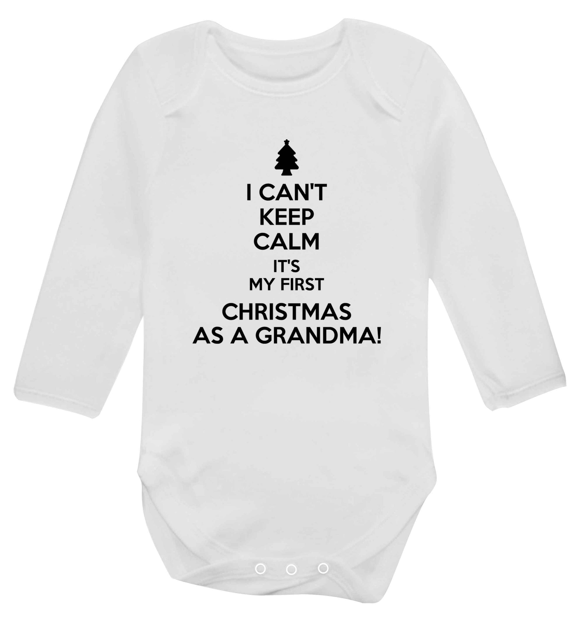 I can't keep calm it's my first Christmas as a grandma! Baby Vest long sleeved white 6-12 months