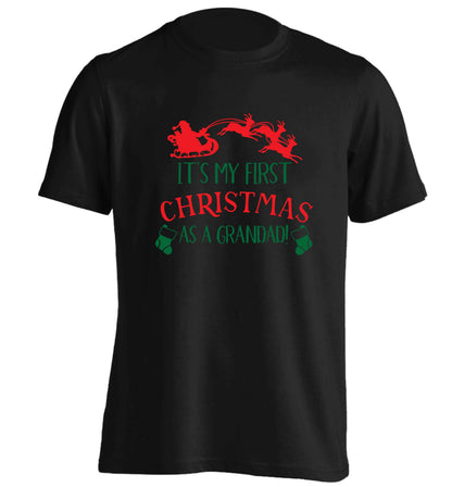 It's my first Christmas as a grandad! adults unisex black Tshirt 2XL