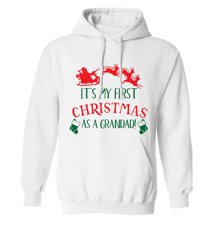 It's my first Christmas as a grandad! adults unisex white hoodie 2XL