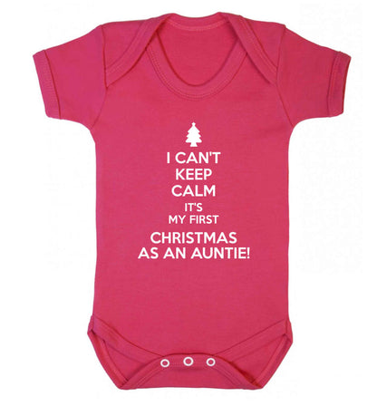 I can't keep calm it's my first Christmas as an auntie! Baby Vest dark pink 18-24 months